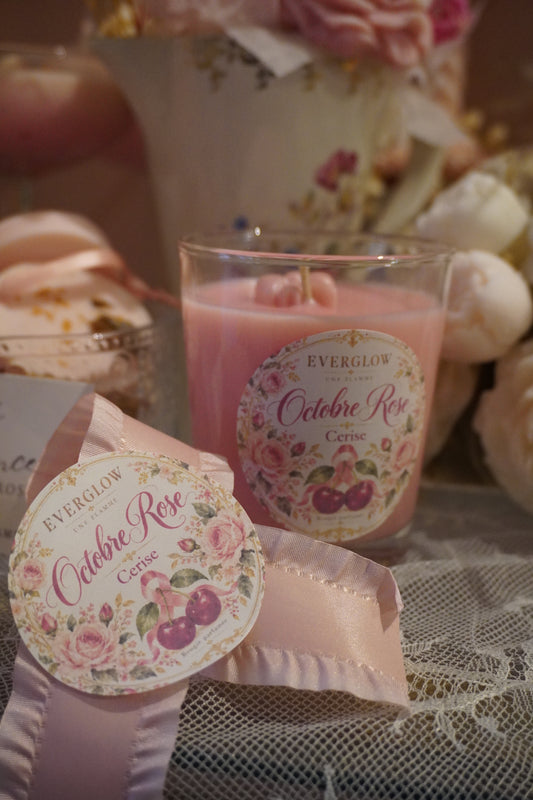 Bougie Octobre Rose – Cerise